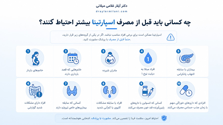 چه کسانی باید قبل از مصرف اسپارتینا بیشتر احتیاط کنند؟