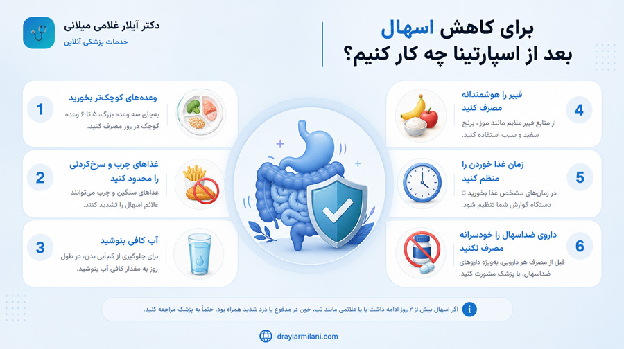 برای کاهش اسهال بعد از اسپارتینا چه کار کنیم؟