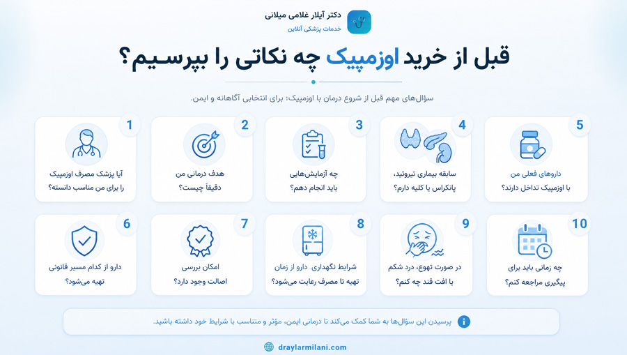 قبل از خرید اوزمپیک چه نکاتی را بپرسیم؟