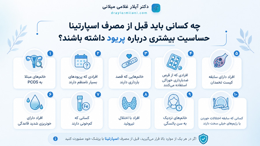 چه کسانی باید قبل از مصرف اسپارتینا حساسیت بیشتری درباره پریود داشته باشند؟