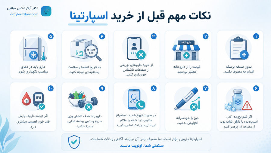 نکات مهم قبل از خرید اسپارتینا